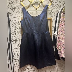 Shoshanna metallic blue cocktail dress